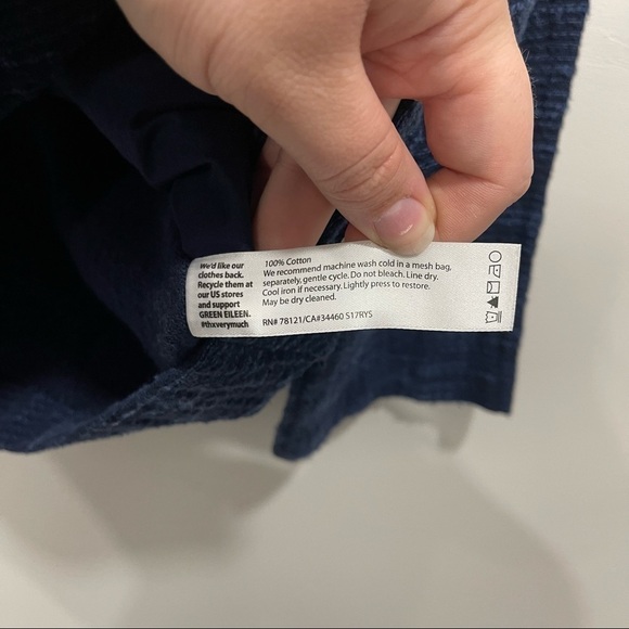 Eileen Fisher Boxy Mandarin Collar Cotton Navy Jacket Small - Picture 5 of 7